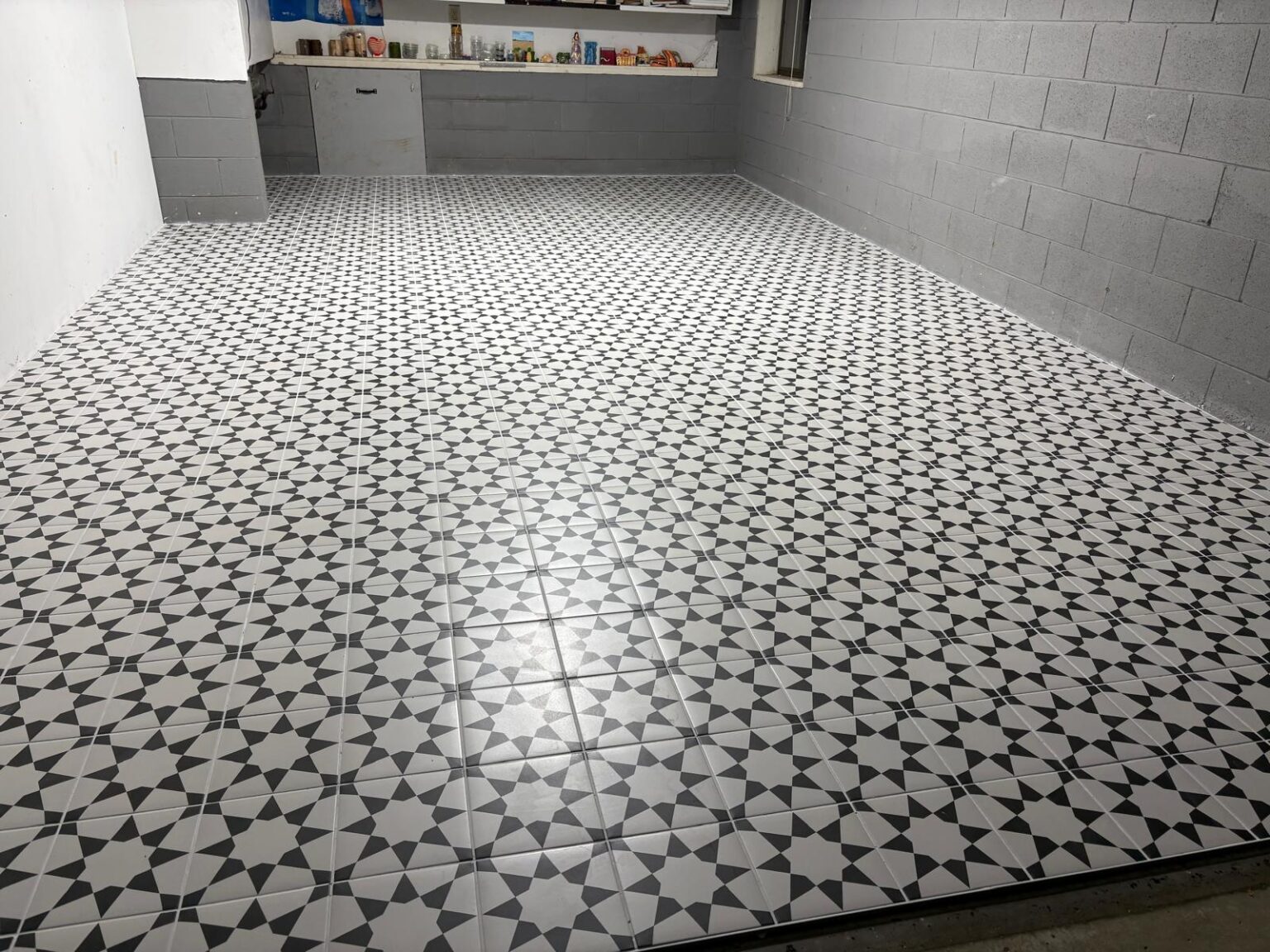 Tile flooring installation