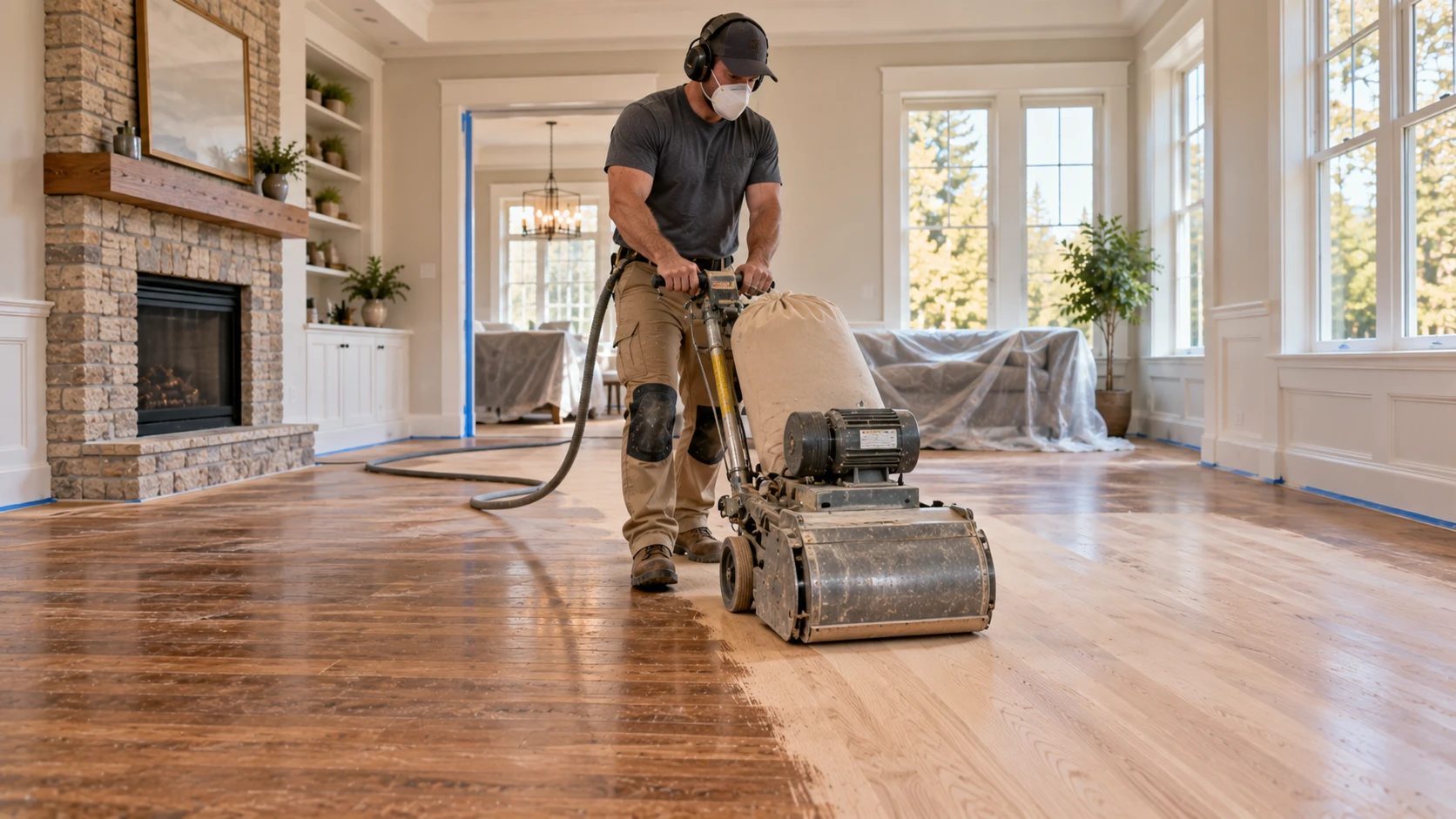 Hardwood floor sanding