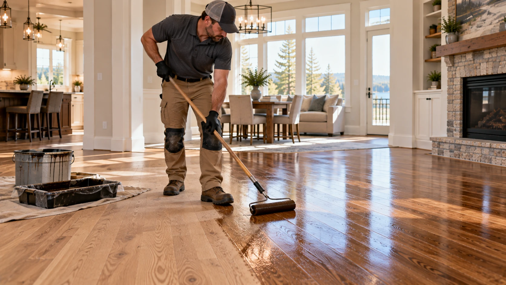 Hardwood staining and finishing